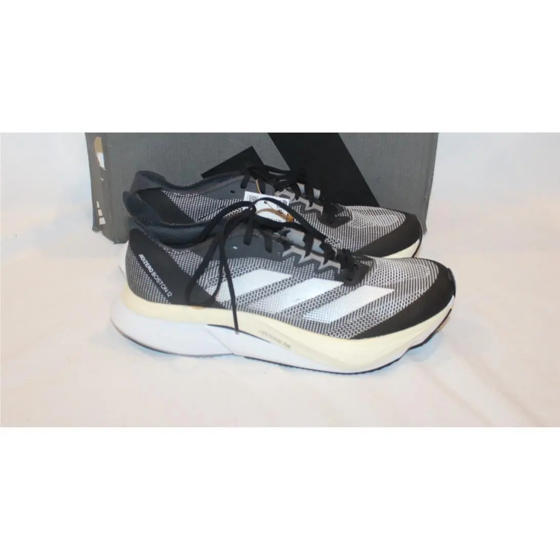 Adidas Adizero Boston Running Athletic Sneakers Women`s 7.5 Black White Carbon