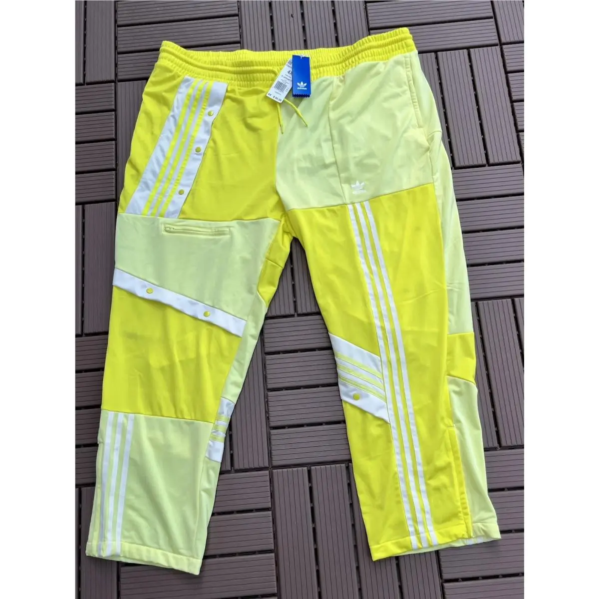 X Danielle Cathari Deconstructed Women`s Size 4X Track Pants Yellow White by Adidas