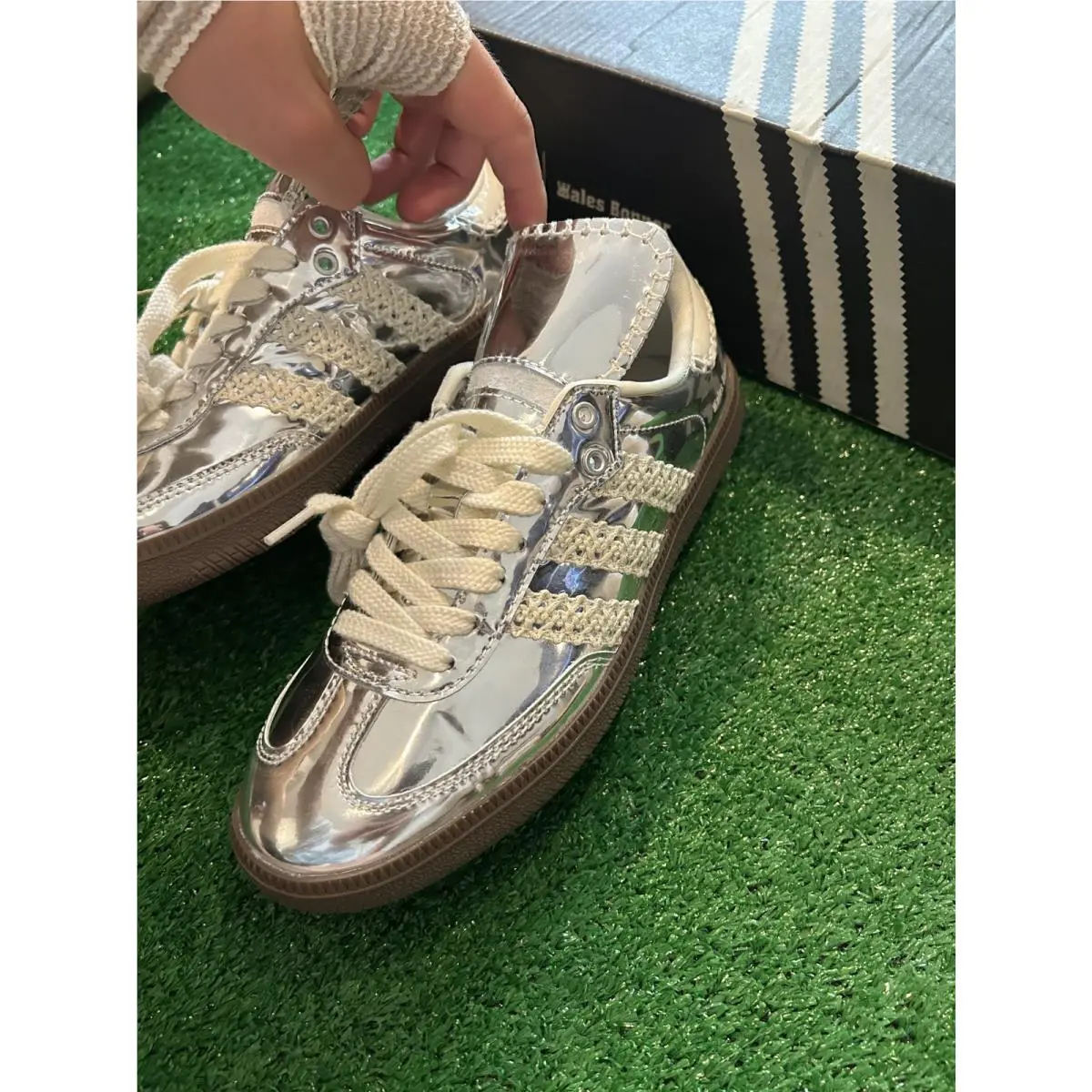 Adidas shoes - Wales Bonner Samba Silver Metallic IG8181 - Silver 1