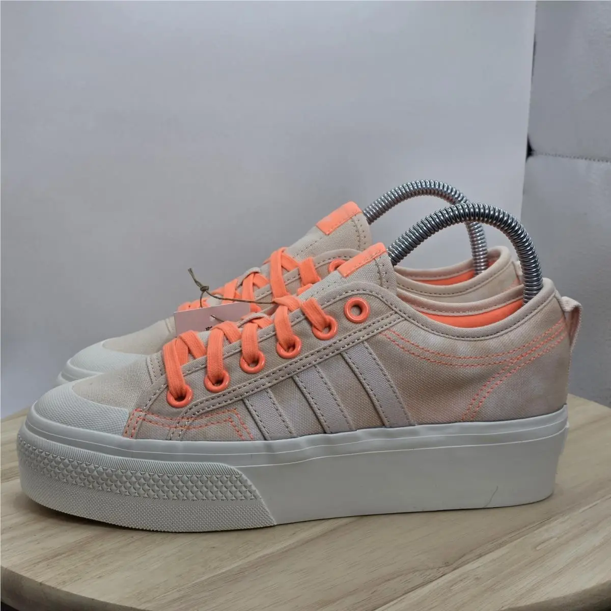 Women`s Size 7 - Adidas Originals Bliss Orange Nizza Platform HQ1968