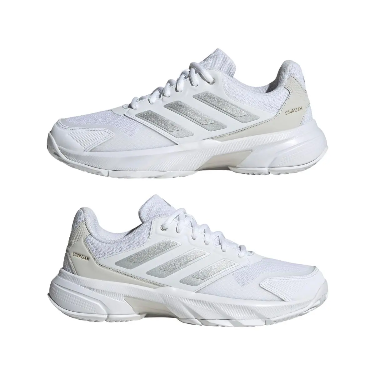 Adidas Women`s Courtjam Control 3 White/silver Metallic/grey 7