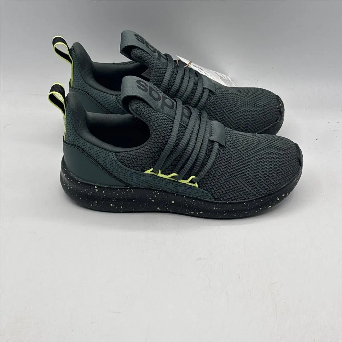 Adidas Lite Racer Adapt 7.0 K Kids Size 2 Green Neon Slip On Sneakers JR0814