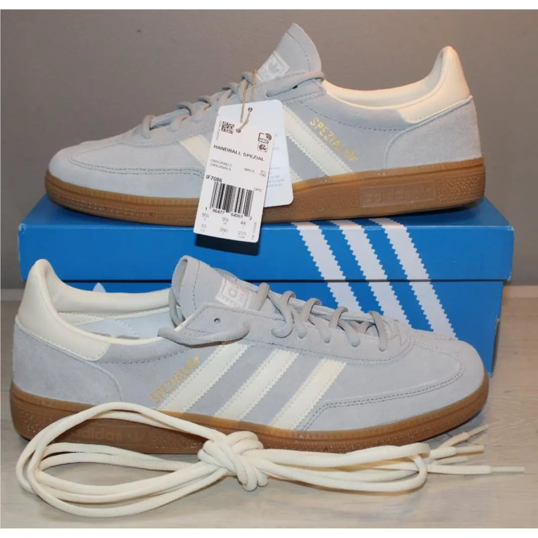 Adidas Men`s Grey Suede Handball Spezial Shoes Sneakers Size 10