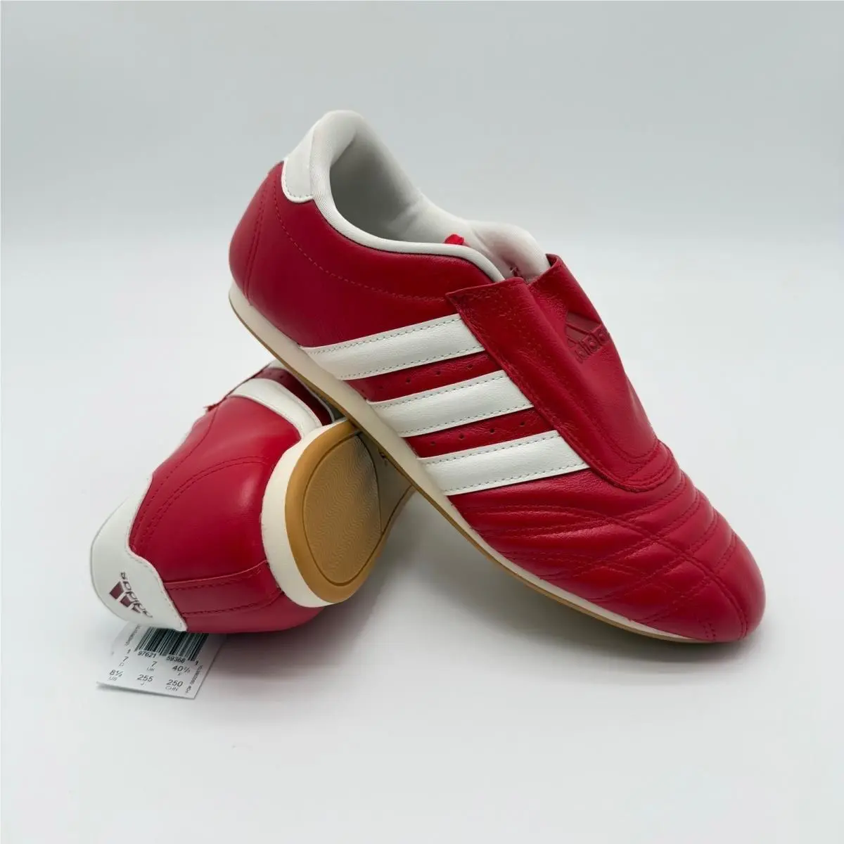 Adidas Taekwondo Team Red White Leather Slip On Sneakers Shoes Retro Womens 7