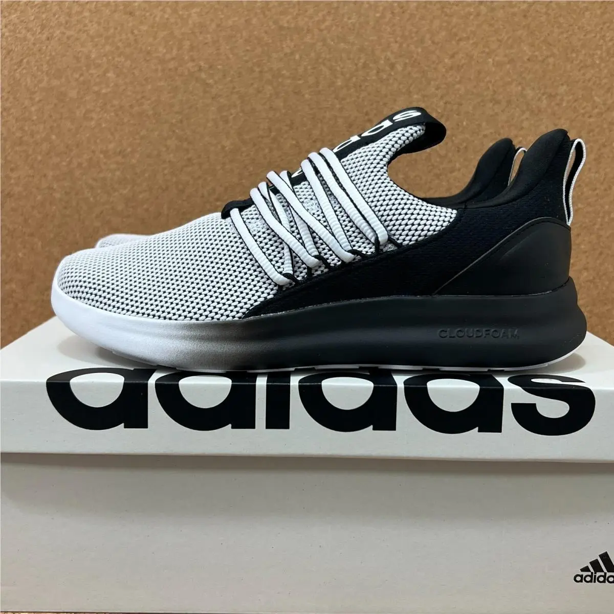 Adidas Lite Racer Adapt 7.0 Men`s Size 8 Wide Running Shoes Gray Black Sneakers
