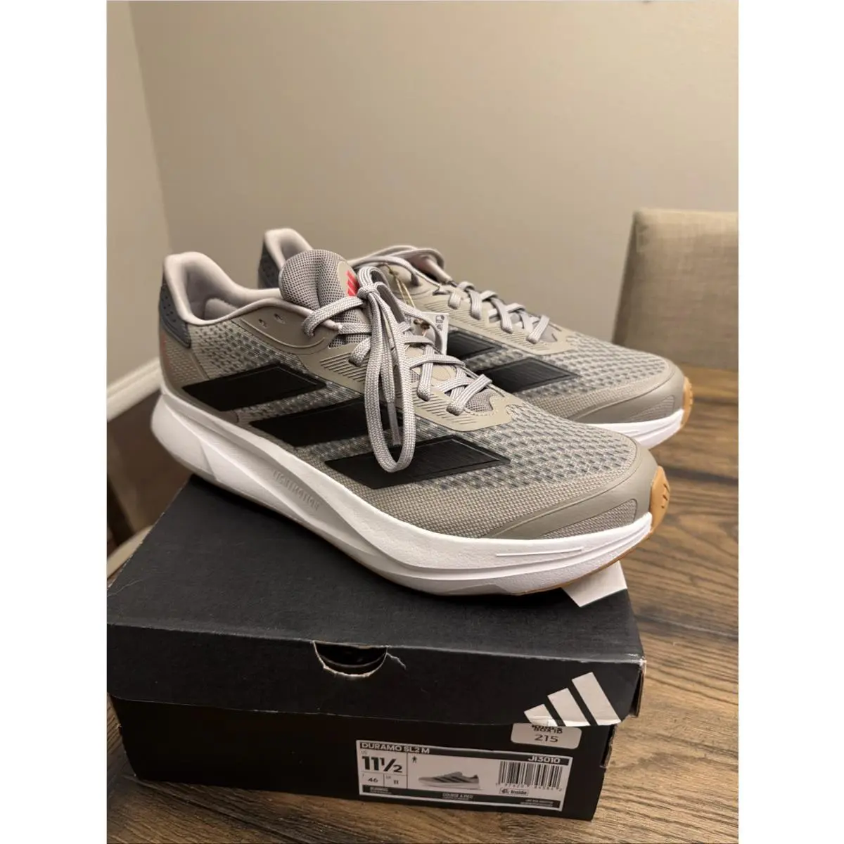 Adidas Men’s Duramo SL 2.0 Running Shoes Size 11.5 Putty Beige/black/grey …R8