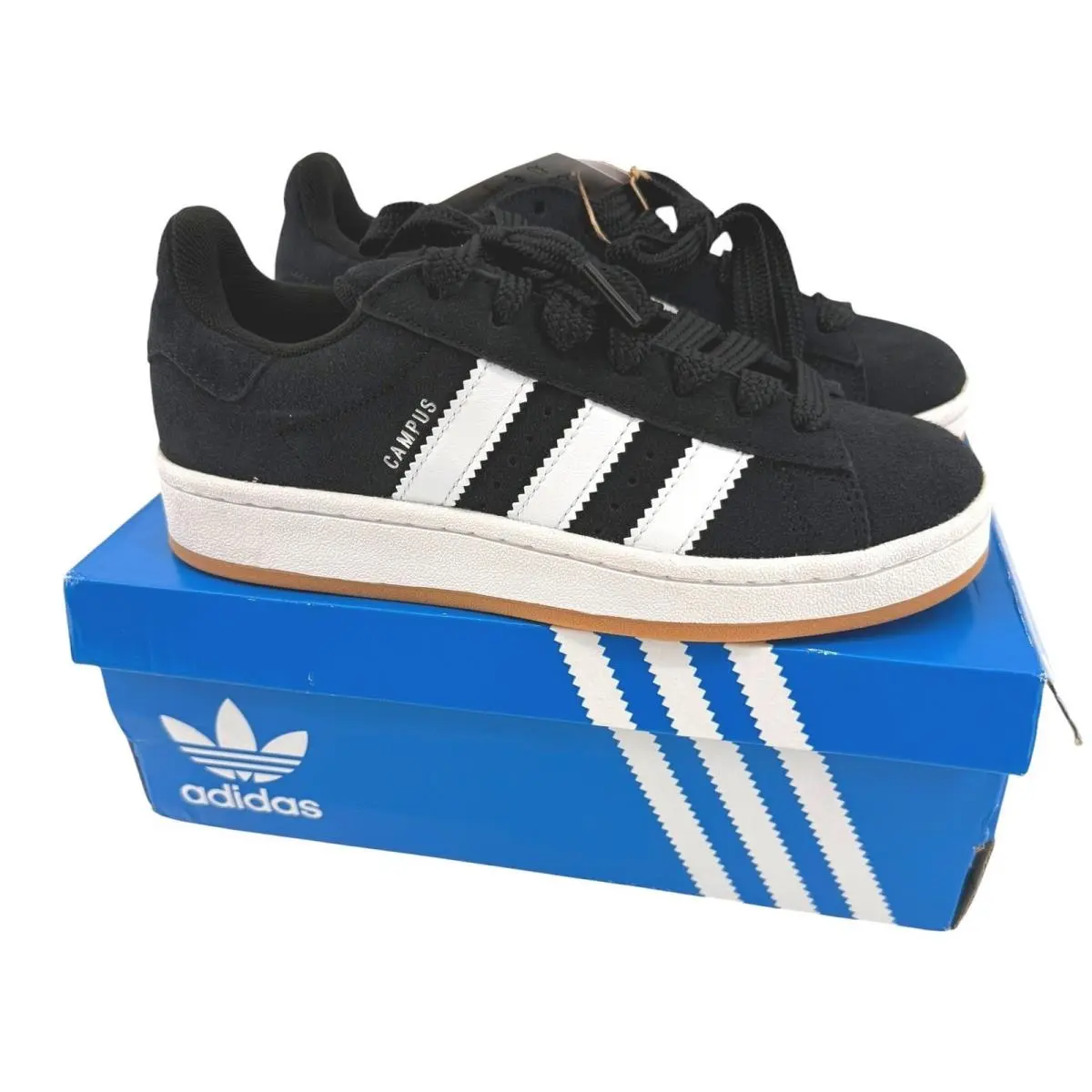 Adidas Campus 00s J Kids Sneakers Core Black White Gum HQ6638 Size 4.5Y