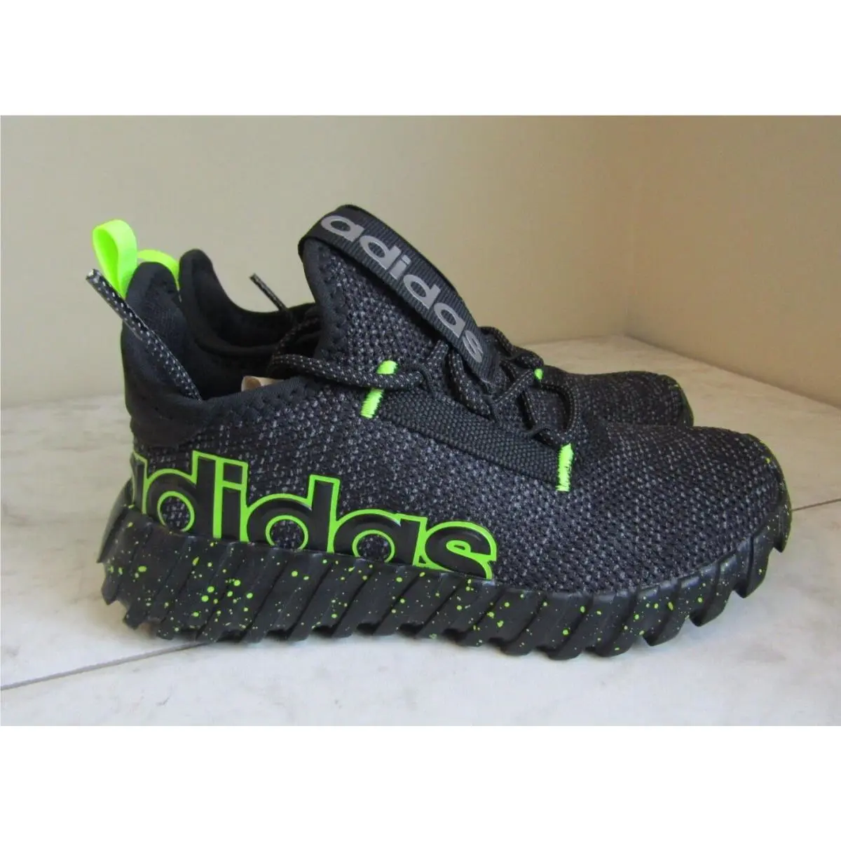 Adidas Kaptir 3.0 Black Mesh Running Shoes Sneaker Unisex 1 EU 32 UK 13.5