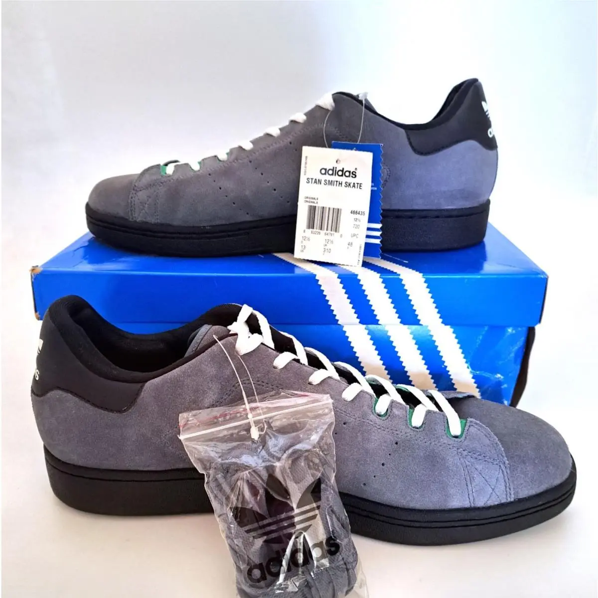 Vtg Adidas Stan Smith Skate Charcoal Grey Suede 2005 Men`s 13 466435 OG All