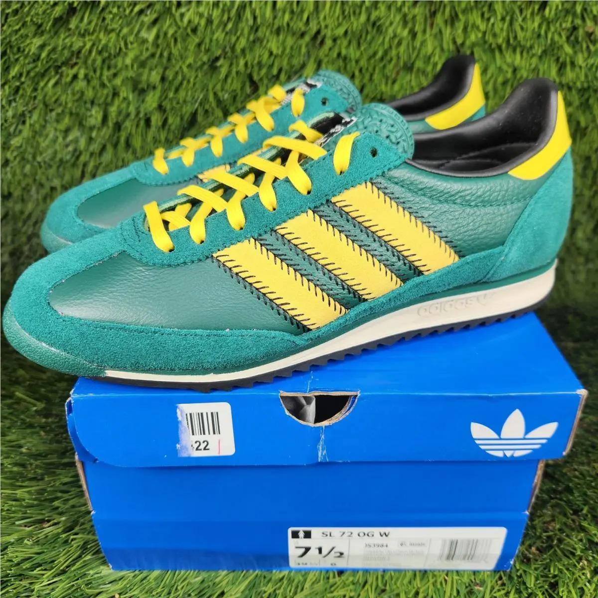 Adidas SL 72 OG Womens Size 7.5 Shoe Green Yellow Originals JS3984 Sneakers