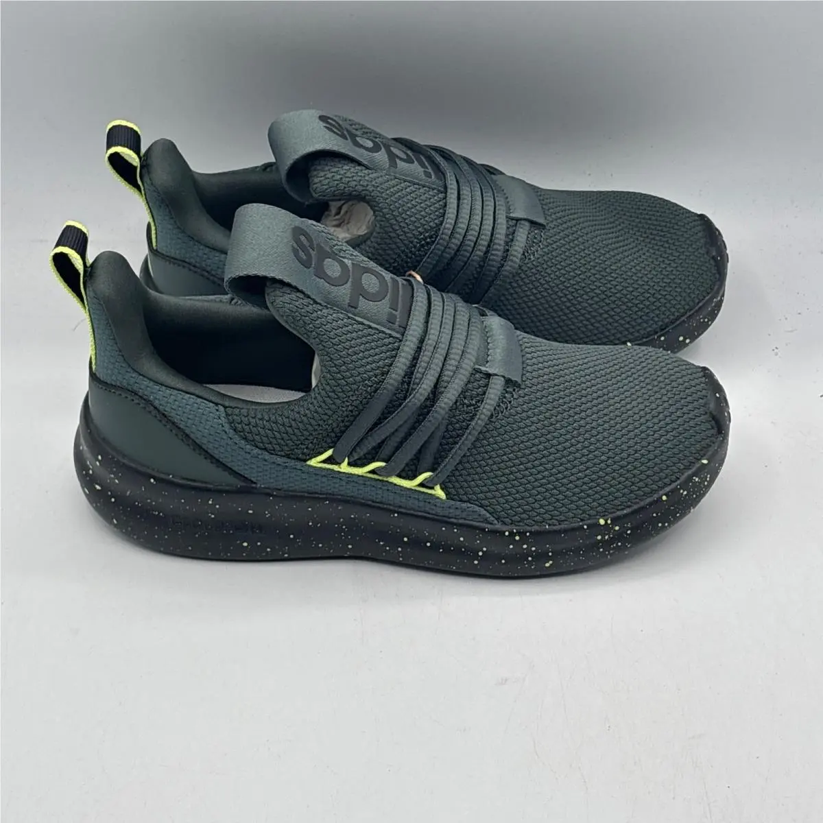 Adidas Lite Racer Adapt 7.0 K Kids Size 3 Green Black Speckled JR0814