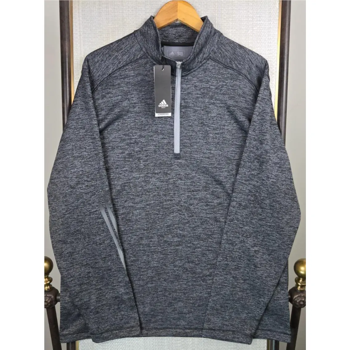 Adidas Aeroready Mens Large Fleece Lined 1/2 Zip Pullover Sweatshirt