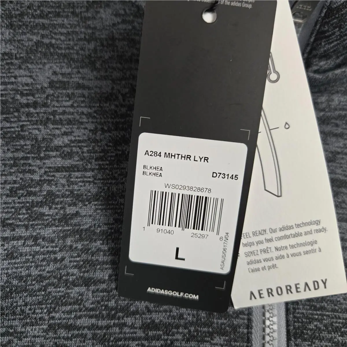 Adidas clothing - wind water golf casual trefoil jacket windbreaker pullover performance 1/4 quarter zip clima lite men`s size long sleeves sweatshirt performance windshirt gray space dye heather - Gray 2