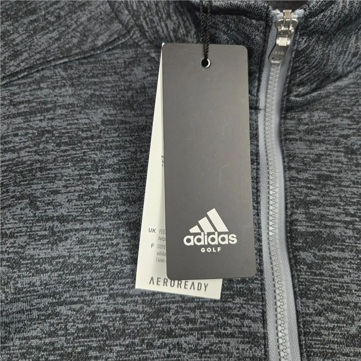 Adidas clothing - wind water golf casual trefoil jacket windbreaker pullover performance 1/4 quarter zip clima lite men`s size long sleeves sweatshirt performance windshirt gray space dye heather - Gray 3
