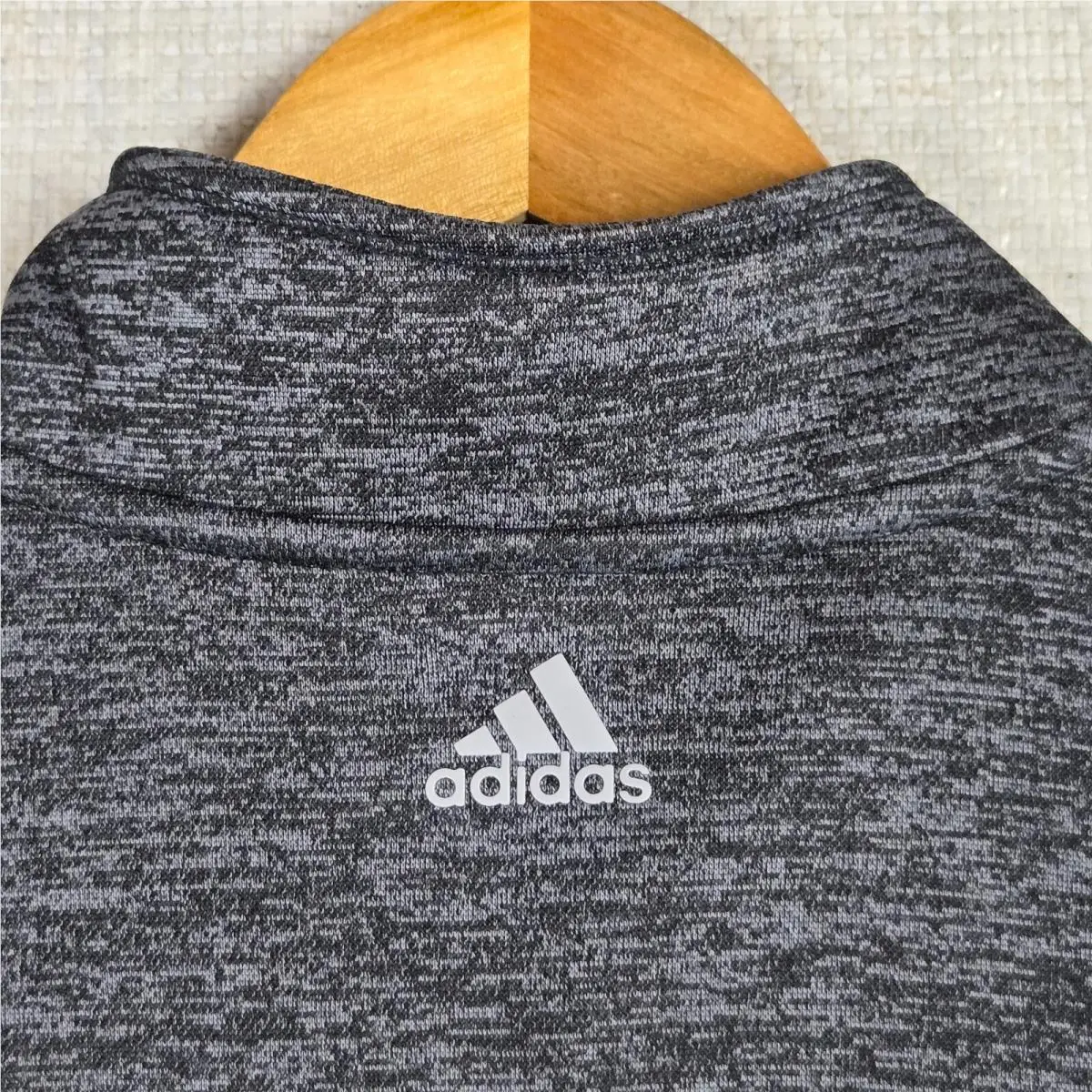 Adidas clothing - wind water golf casual trefoil jacket windbreaker pullover performance 1/4 quarter zip clima lite men`s size long sleeves sweatshirt performance windshirt gray space dye heather - Gray 7