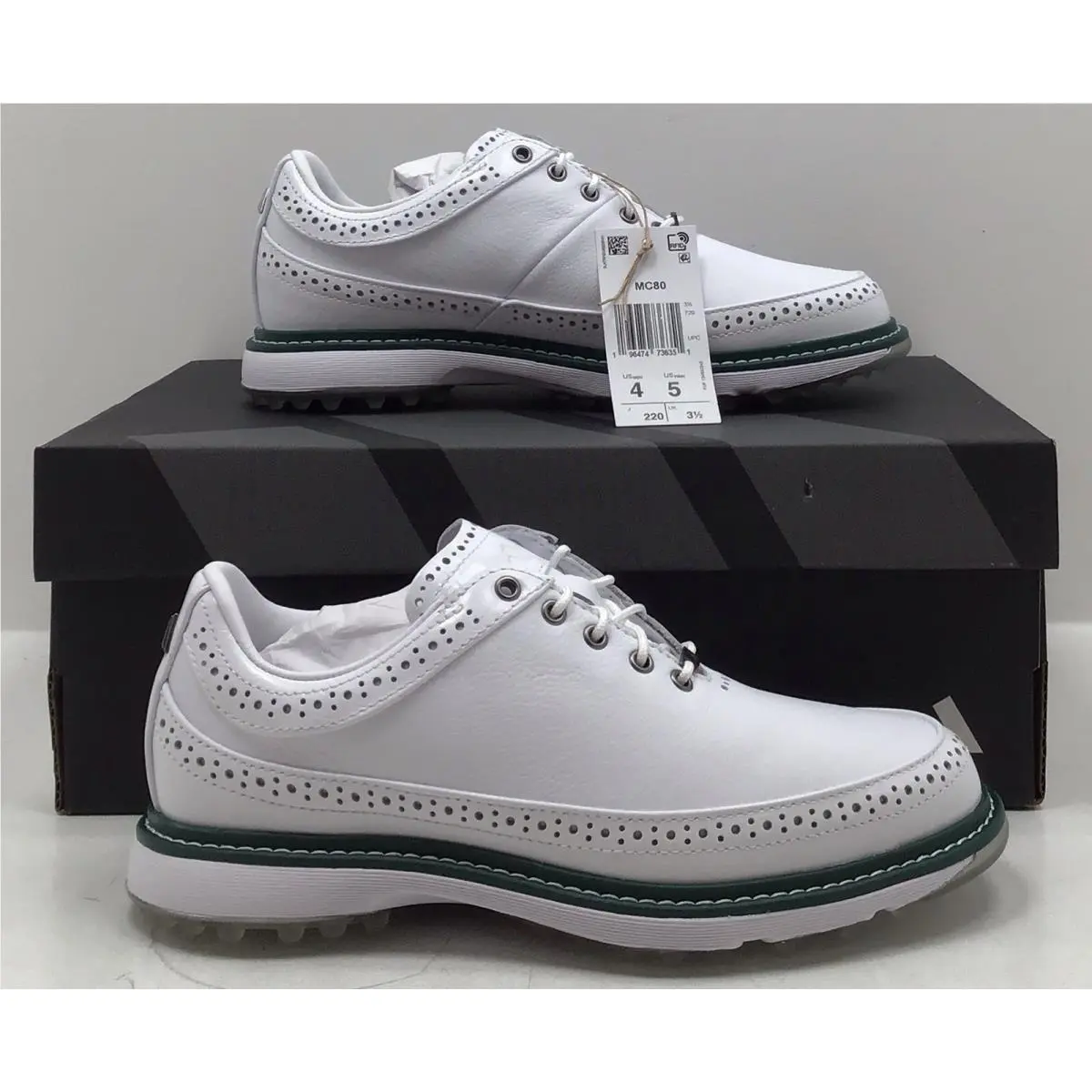 Adidas MC80 Spikeless Gold Shoes In White and Green Men’s 4 Women’s 5