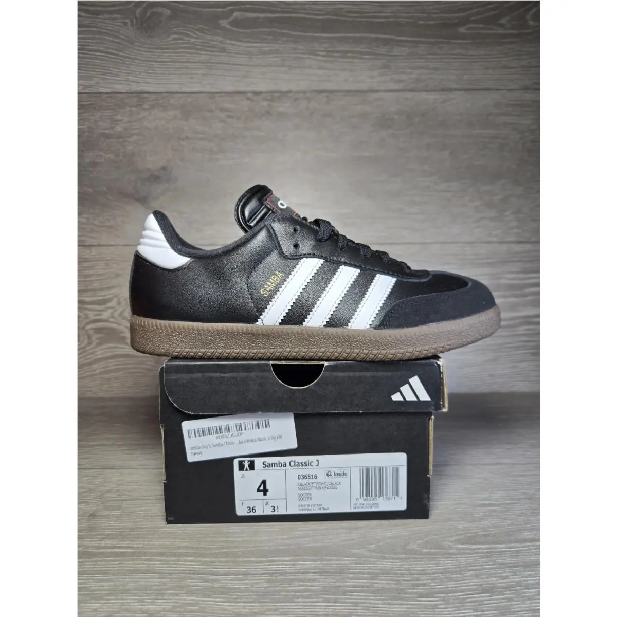 Adidas Samba Classic J Core Black / White Size 4 Youth / 5 Womens 036516