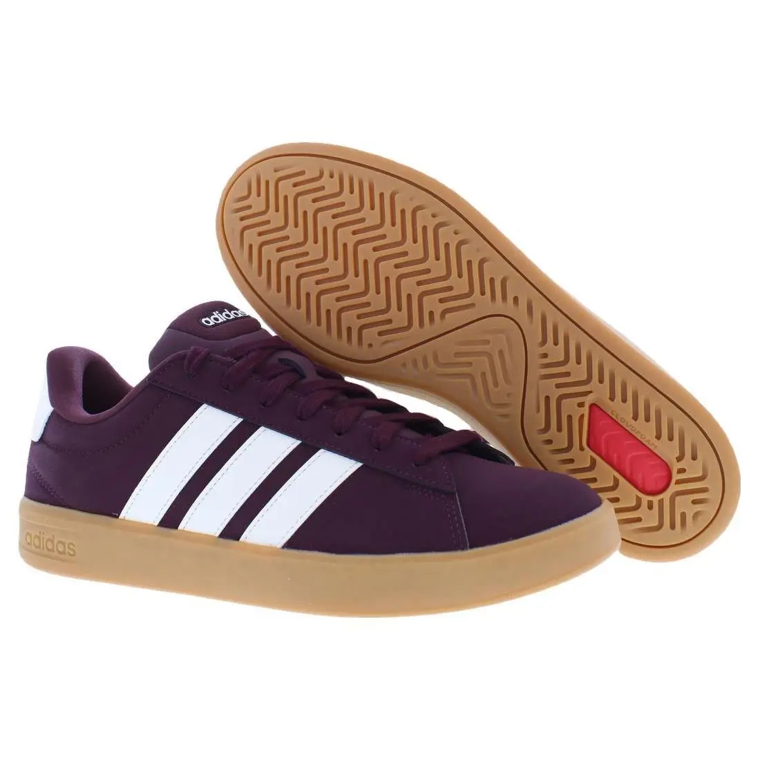 Adidas Grand Court 3.0 Mens Shoes Size 9.5 Color: Maroon/off White/gum - Maroon/Off White/Gum, Main: Purple