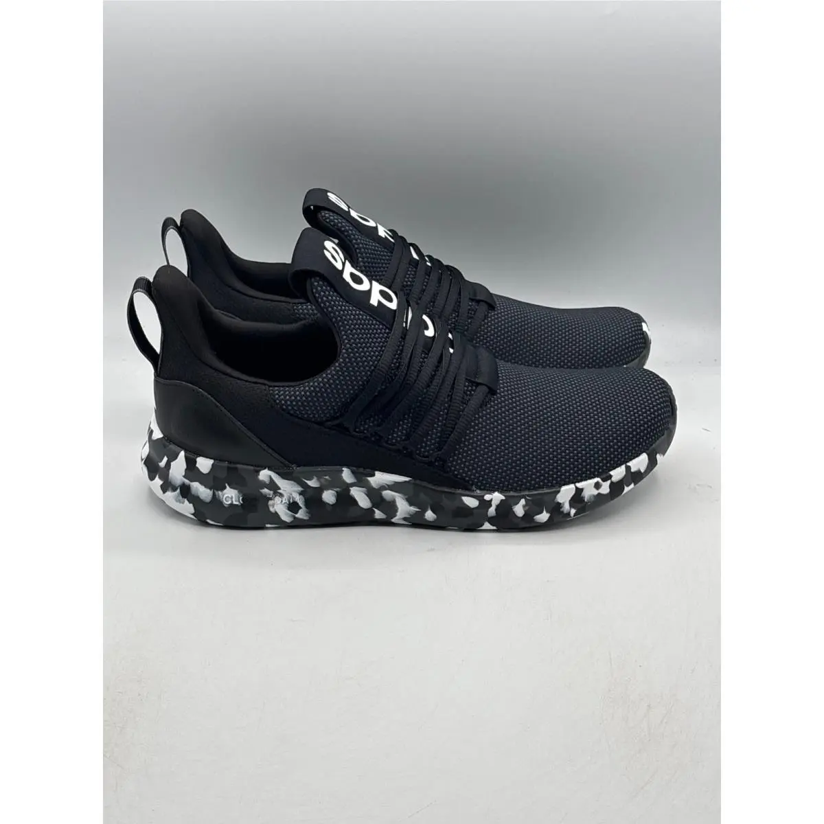 Adidas Lite Racer Adapt 7.0 Mens 10.5 Black White Camo Slip On JS0045