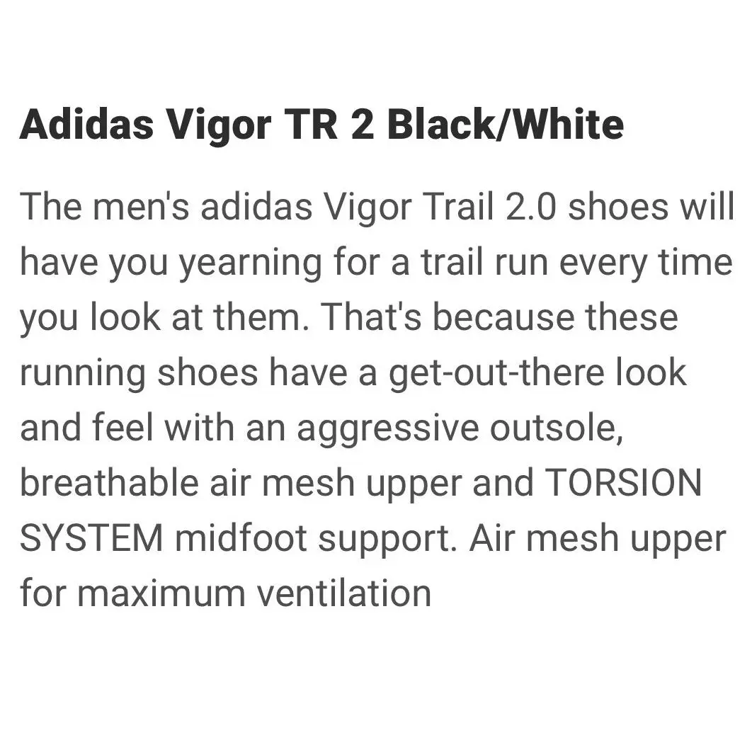 Adidas shoes - Adidas Vigor 2 - Vigor - G56257 - Black White (UPC: 0886410689208) 0