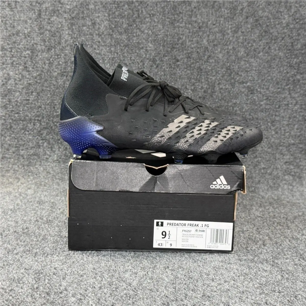 Adidas Predator Freak.1 FG Soccer Cleats Men`s 9.5 Escapelight Pack Black Blue