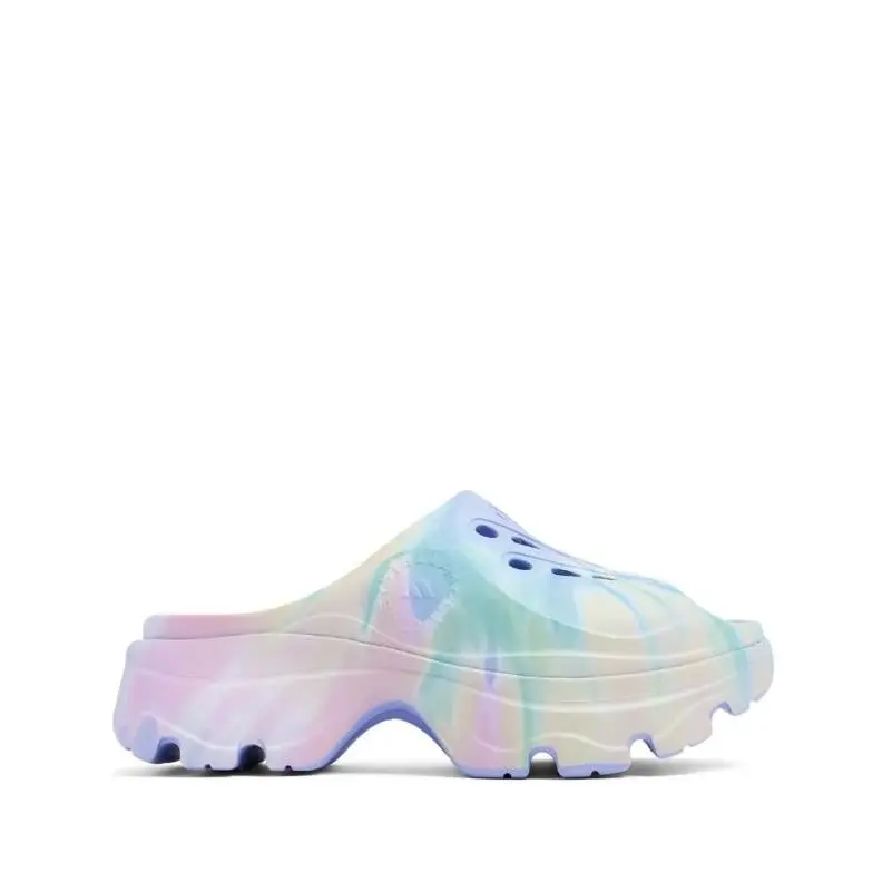 Adidas by Stella Mccartney Women`s Clogs Swirl Print Platform Slides Size 7 US
