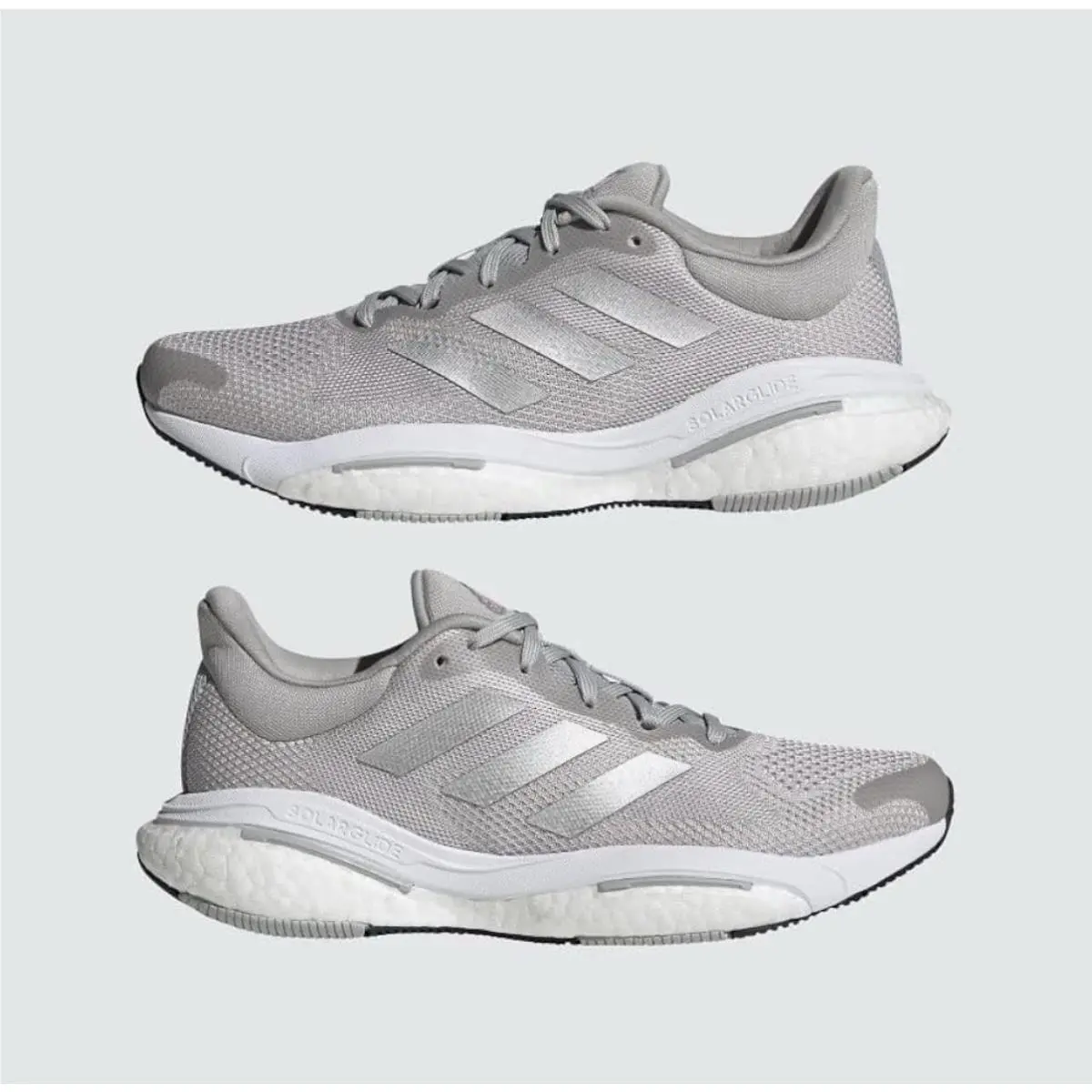 Adidas Womens Size 6 Solar Glide 5 White/silver Metallic Running Athletic Shoes