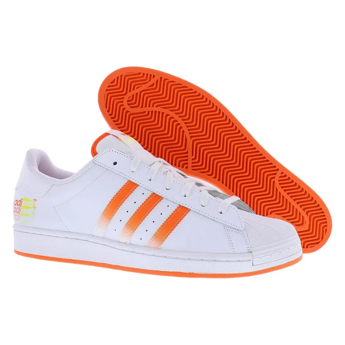 Adidas Superstar Mens Shoes Size 14 Color: Cloud White/impact Orange/beam