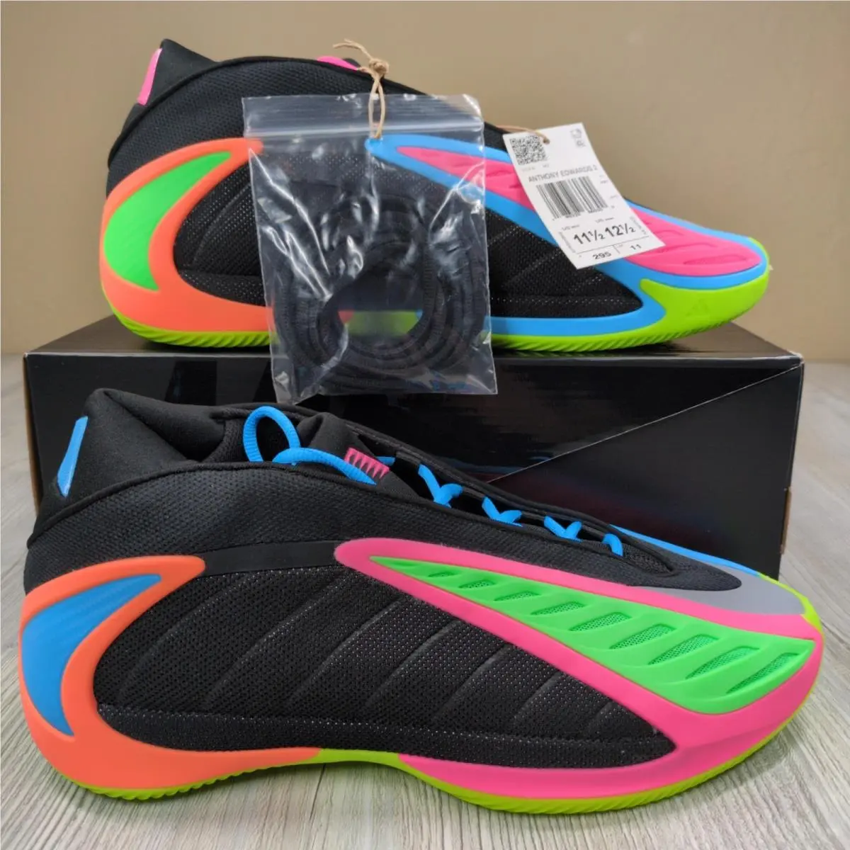 Adidas AE 2 Basketball Shoes Black Multi-color Mens Size 11.5 KK0645