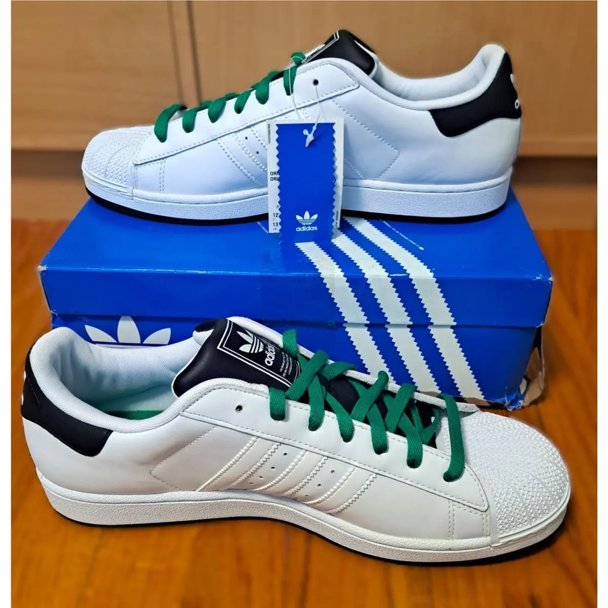 Adidas Superstar I Men`s Size 13 Rare 2008 White Black Green 353837
