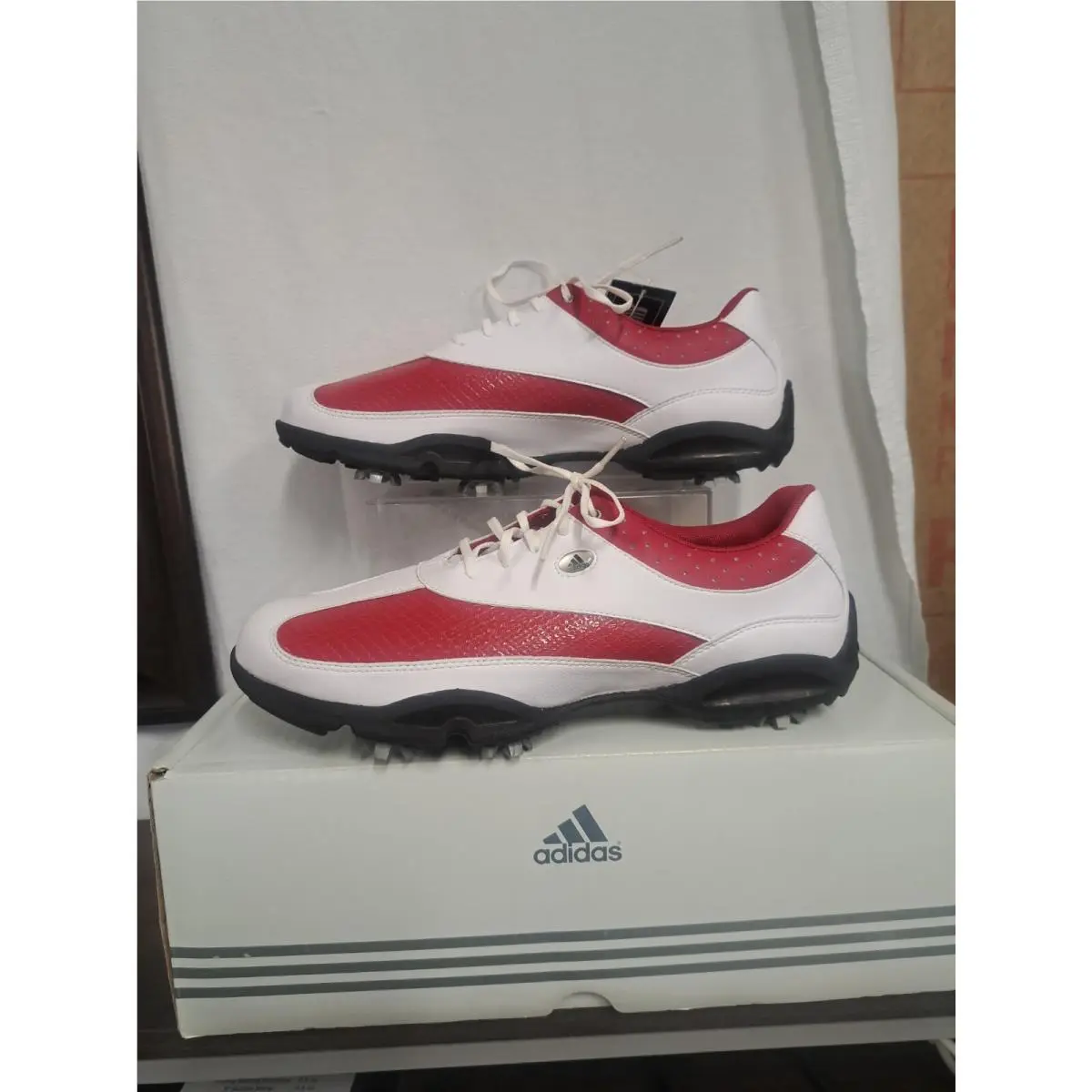 Adidas Womens Driver Pearl 738377 Red White Golf Cleats Shoes Size 9.5