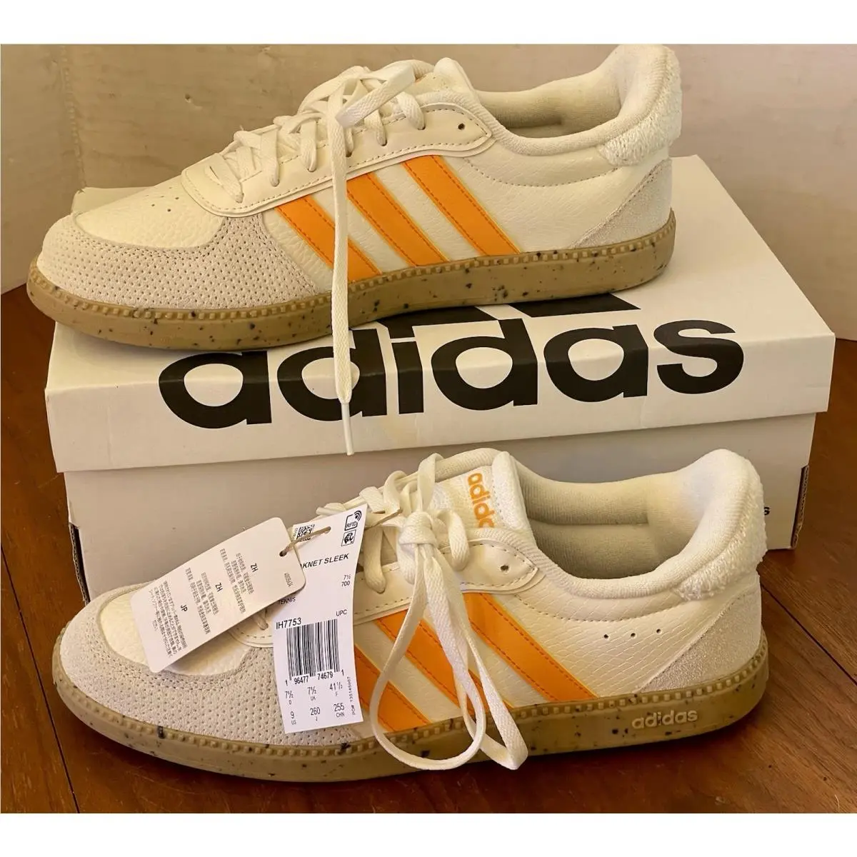 Adidas shoes - adidas Breaknet - Breaknet - IH7753 - White Leather/ Orange Stripe 0