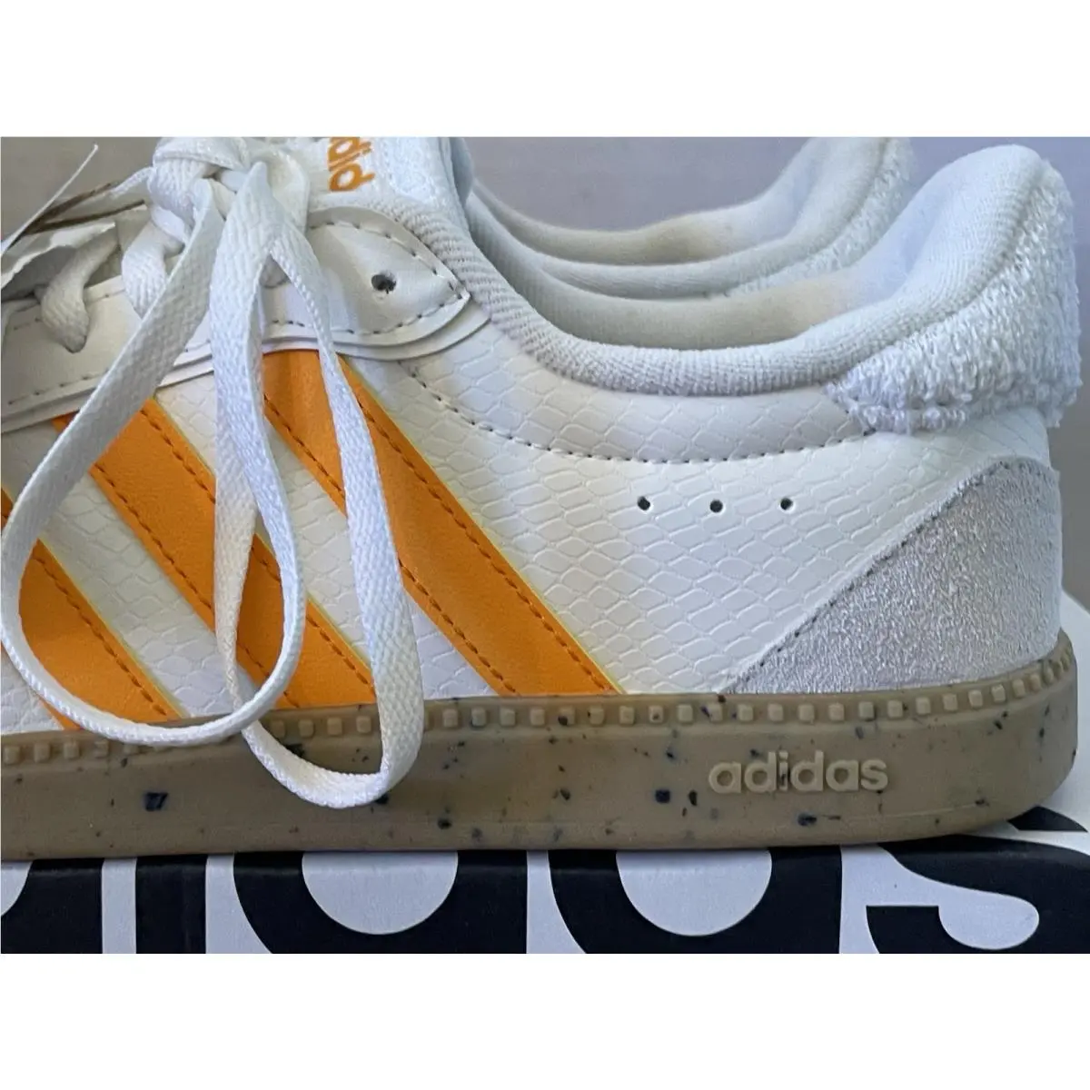 Adidas shoes - adidas Breaknet - Breaknet - IH7753 - White Leather/ Orange Stripe 1