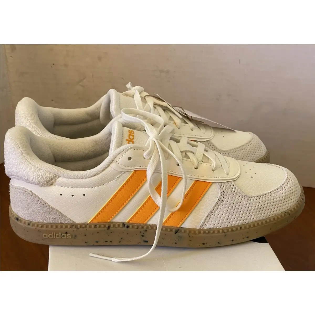 Adidas shoes - adidas Breaknet - Breaknet - IH7753 - White Leather/ Orange Stripe 7