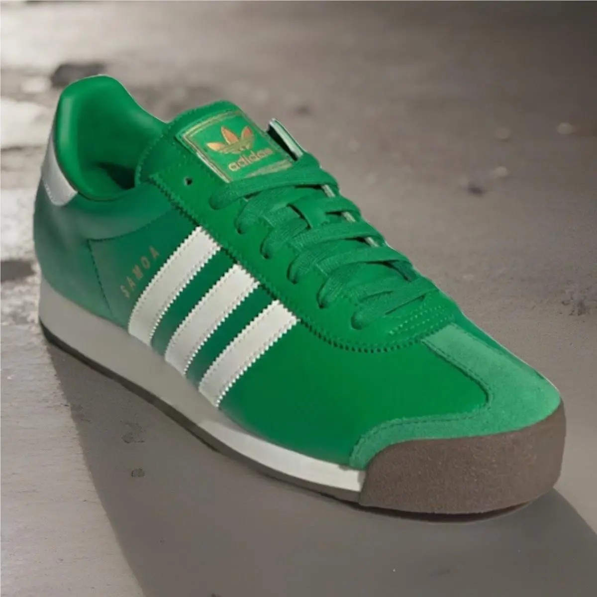 Adidas Originals Samoa Men Green/off White/gum Lace-up Low Top Sneakers Size 14