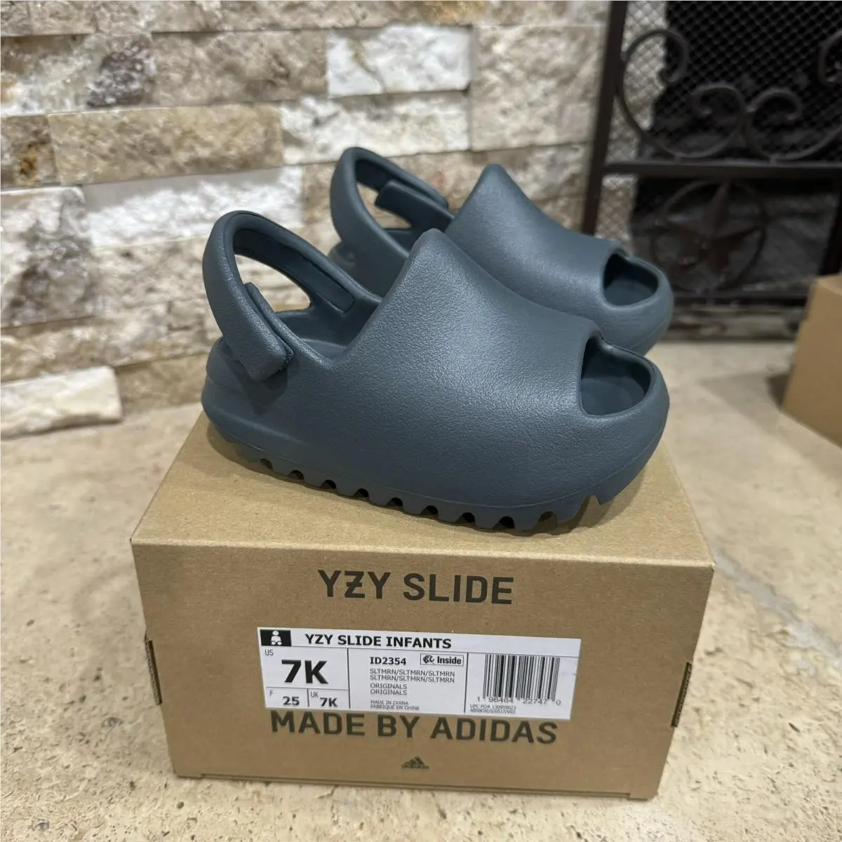 Adidas Yeezy Slide Slate Marine Infants ID2354 Size 7K
