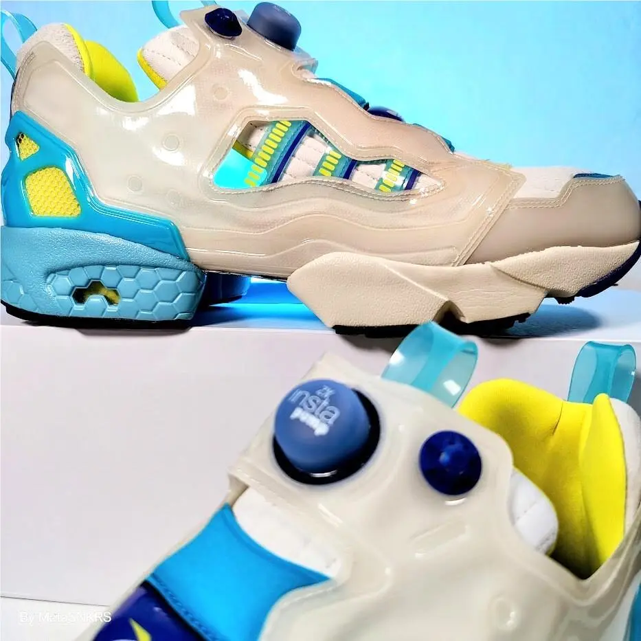 Adidas US 13 Men`s White Yellow Aqua Blue Retro ZX Fury Instapump GW0368