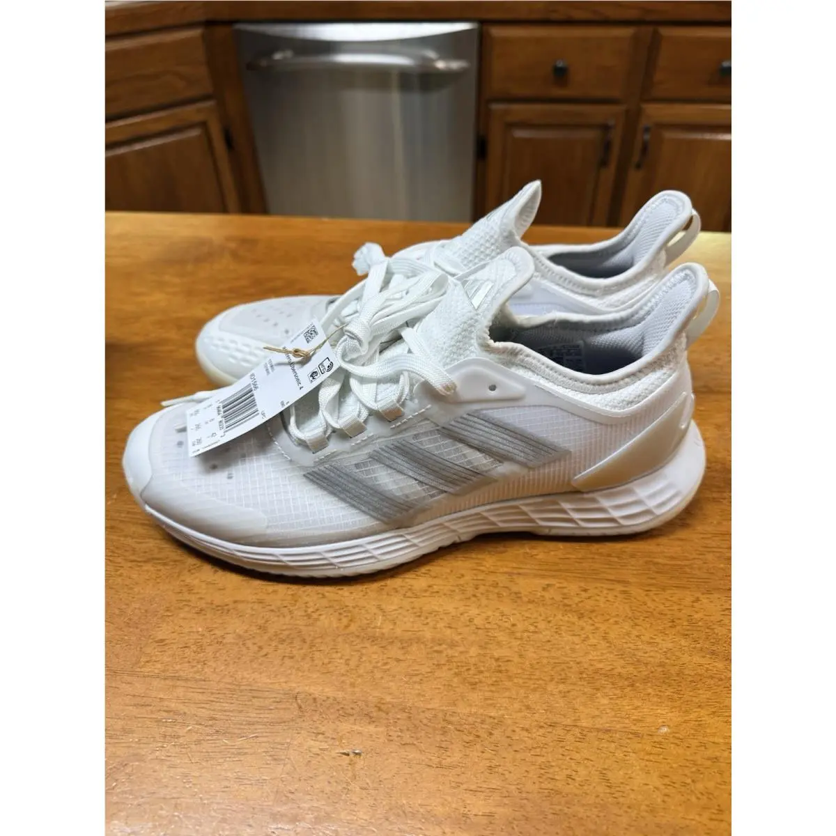 Women’s Size 9.5 Adidas Adizero Ubersonic 4.1 White Tennis Pickleball Shoes FS