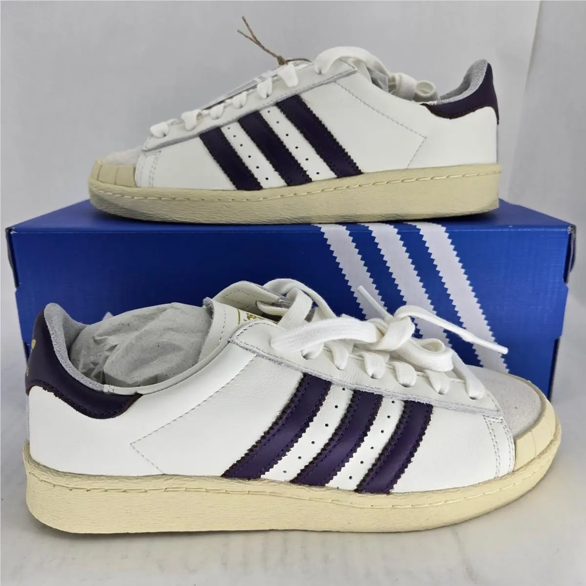 Adidas Jabbar Half Shell OG White Violet JQ9595 Mens Size 6 Womens 7 Sneakers