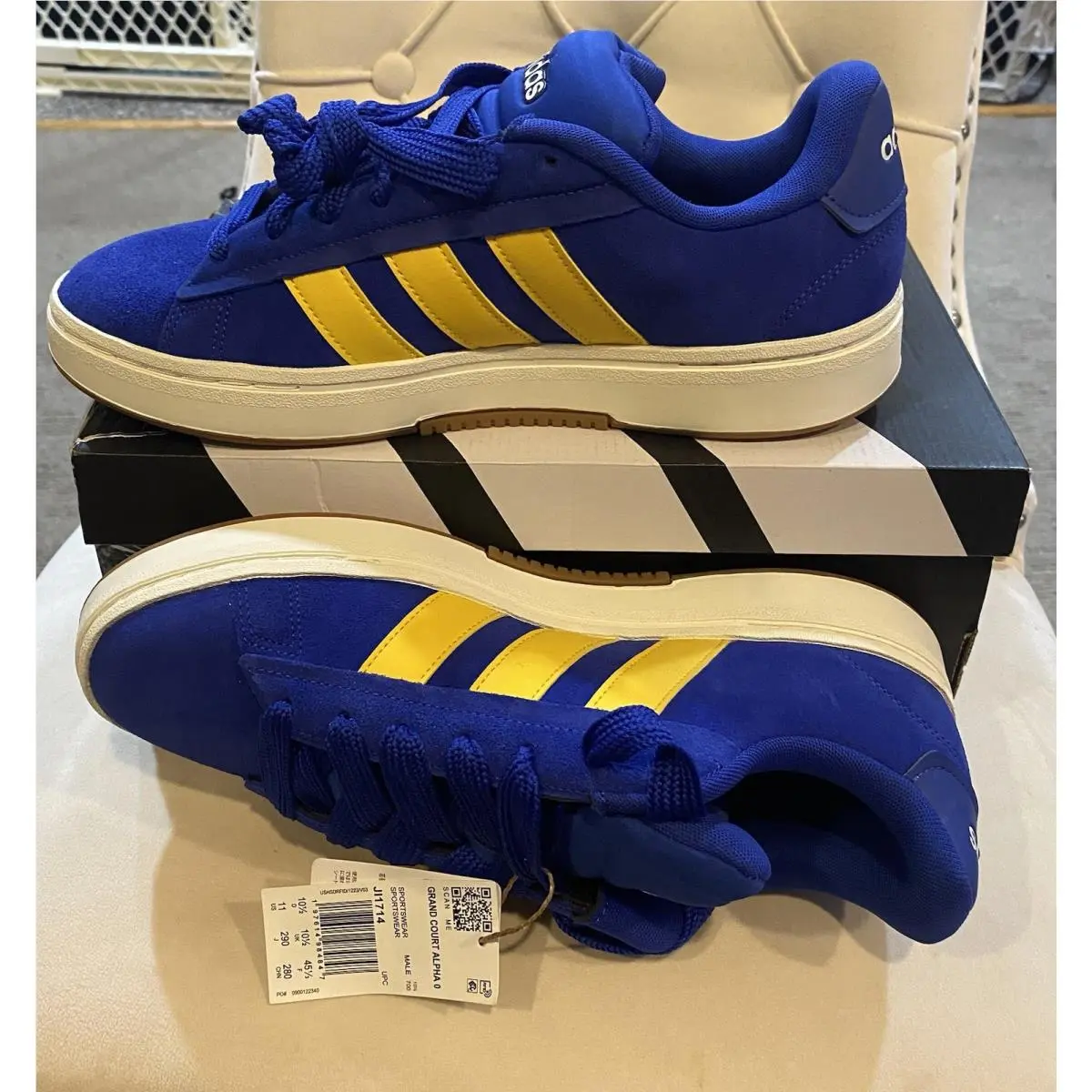 Adidas Grand Court Alpha 00s Mens Size 11 Sneaker Lucid Blue Utility Gold