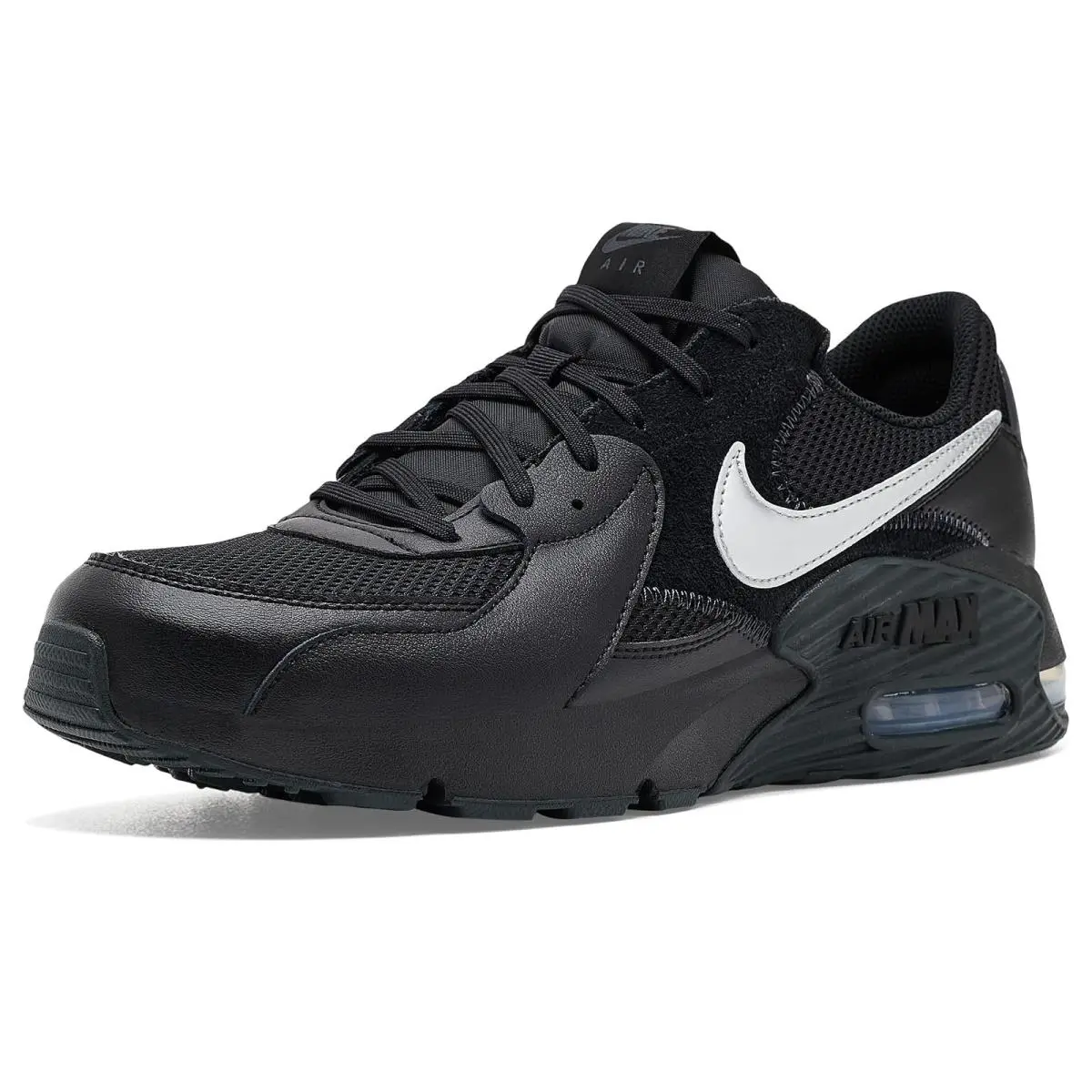 Man`s Sneakers Athletic Shoes  Air Max Excee Black/Metallic Silver/Dark Smoke Grey by Nike