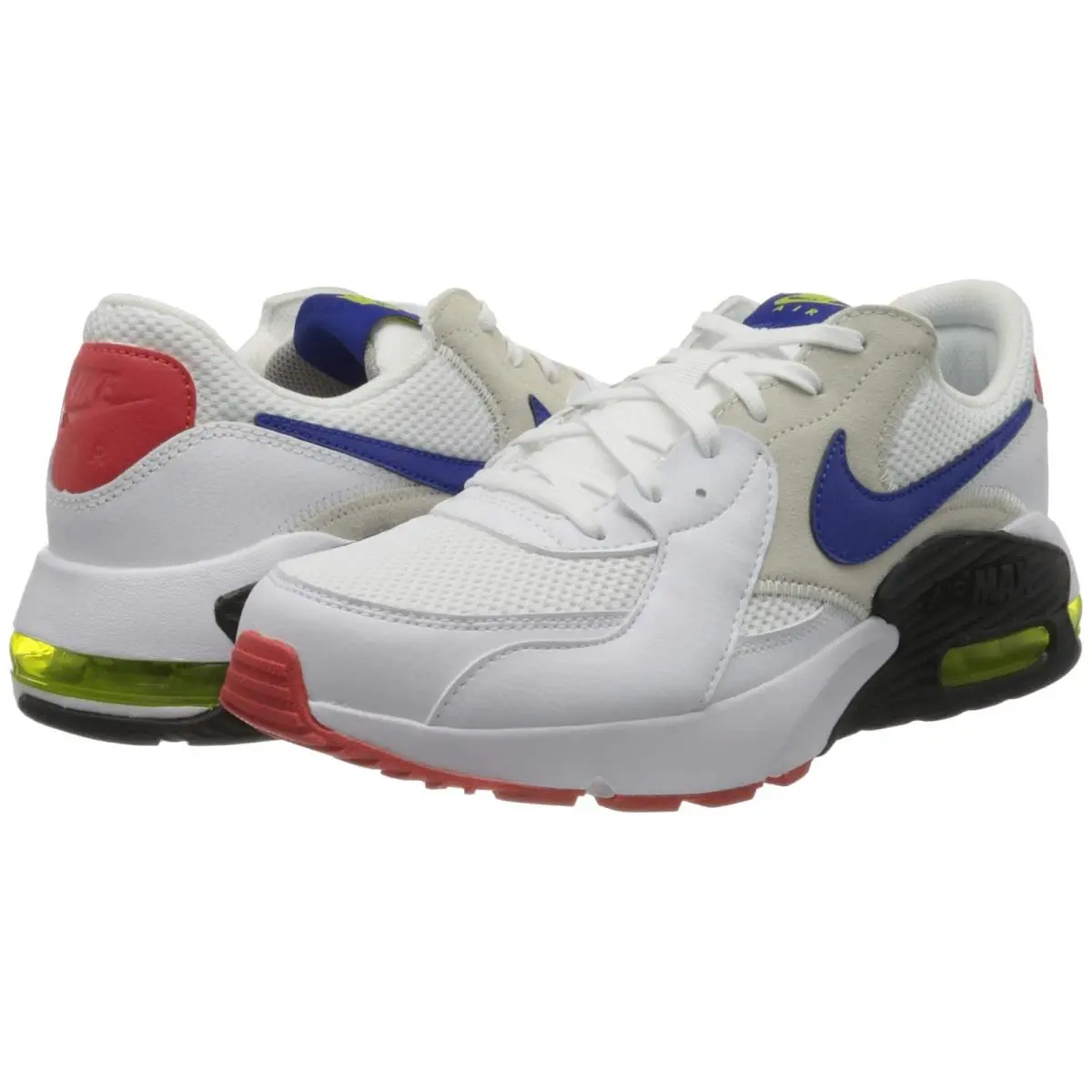 Man`s Sneakers Athletic Shoes  Air Max Excee White/Hyper Blue/Bright Cactus/Track Red by Nike