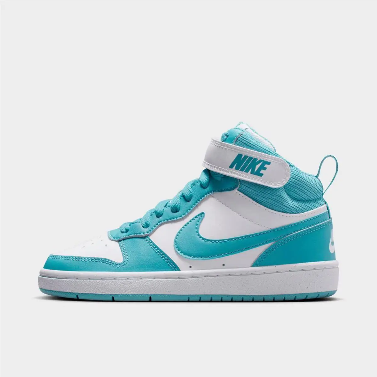 Big Kids` Nike Court Borough Mid 2 Casual Shoes White/denim Turquoise CD7782 129