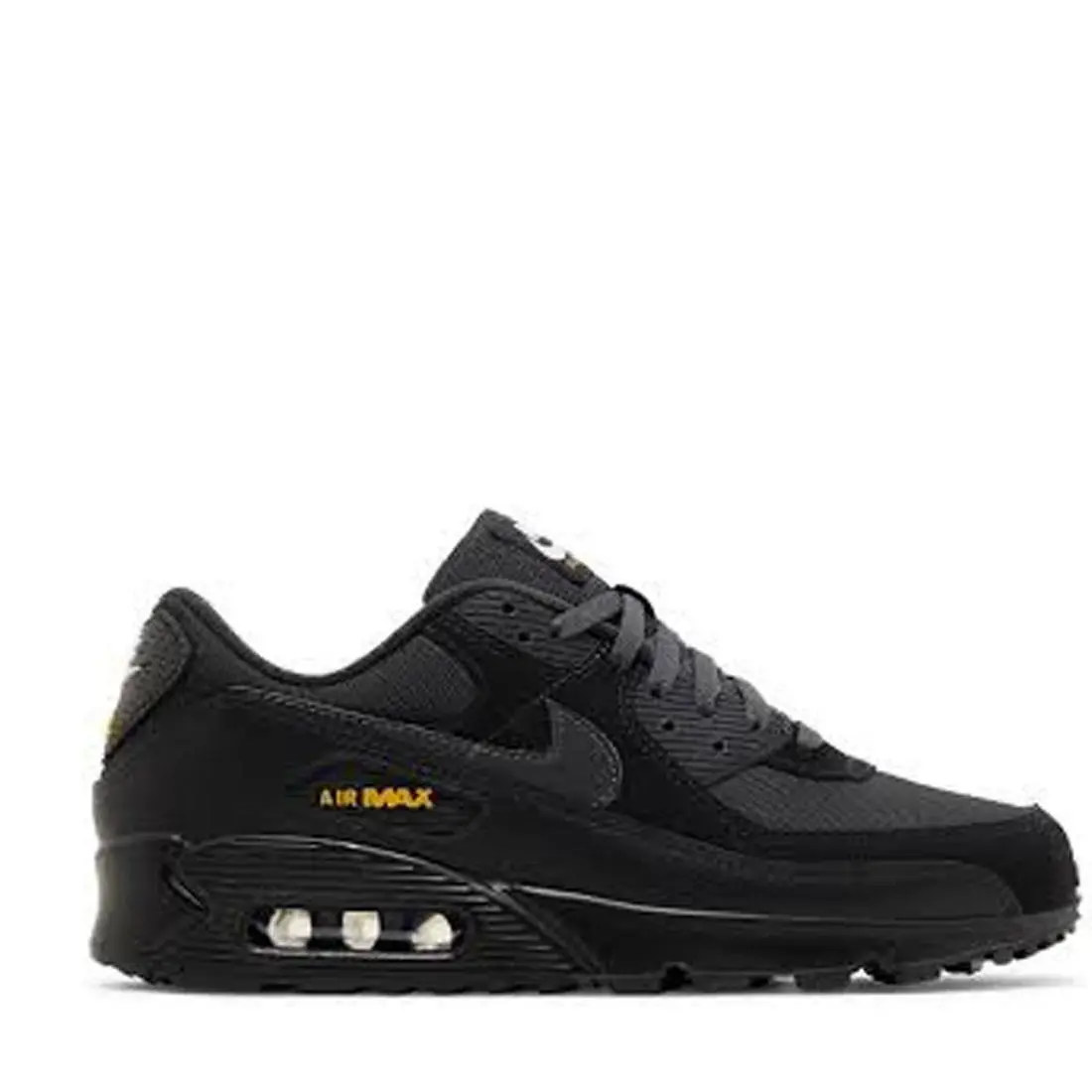 Nike Air Max 90 Black Speed Yellow Anthracite Men`s Shoes HM0628-001 Box