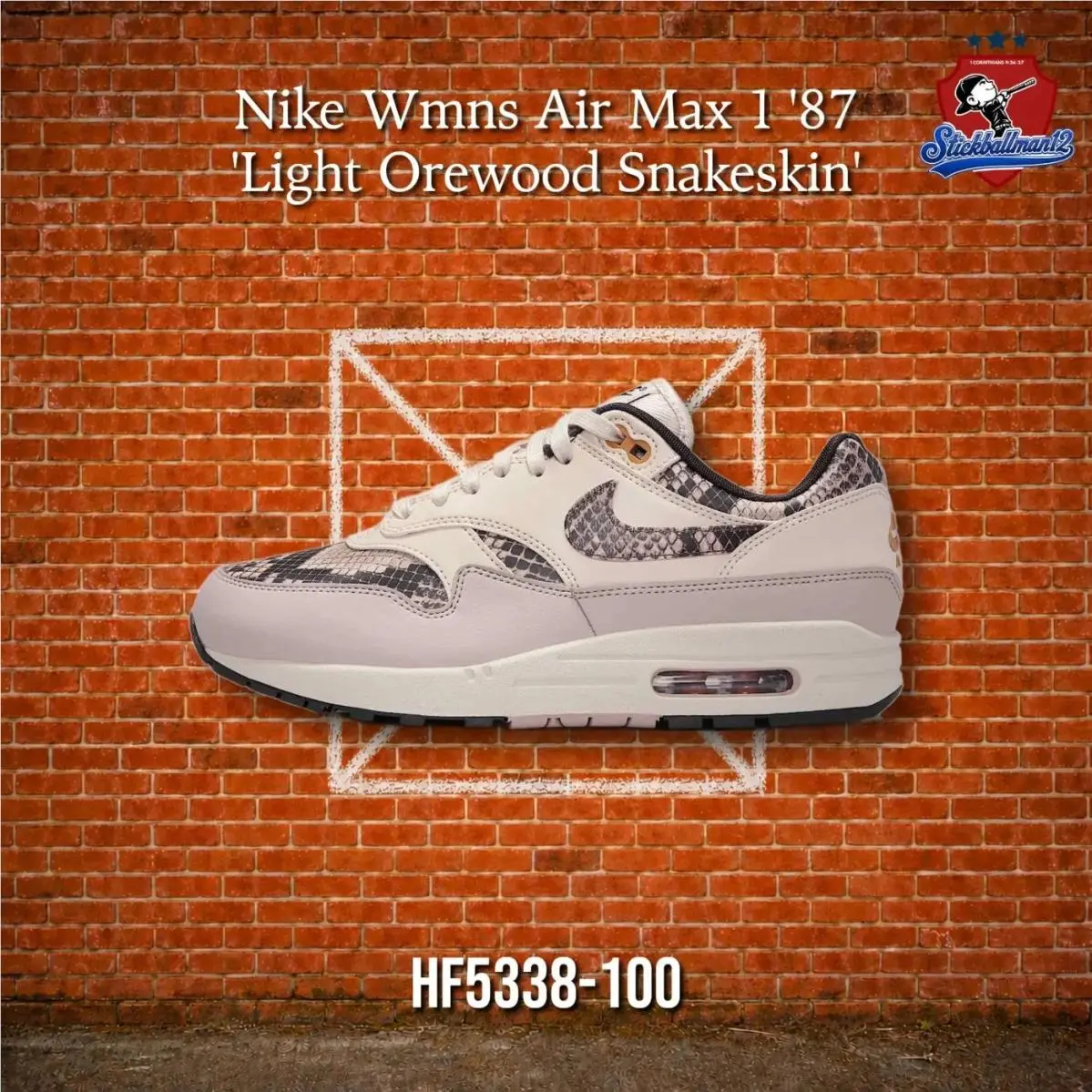 Nike Wmns Air Max 1 87 Light Orewood Snakeskin HF5338-100 - Multicolor