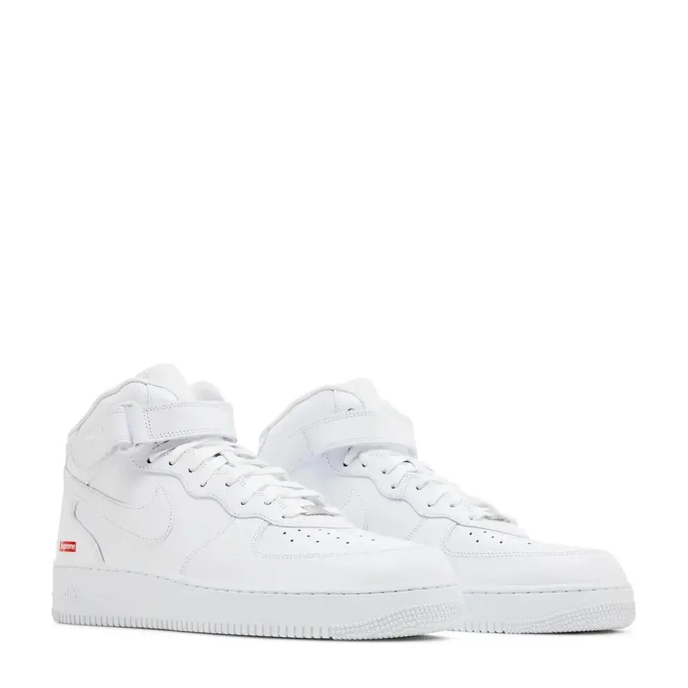 Nike shoes - Nike Supreme x Air Force 1 Mid Box Logo - Triple White - FZ8784-100 - White 8