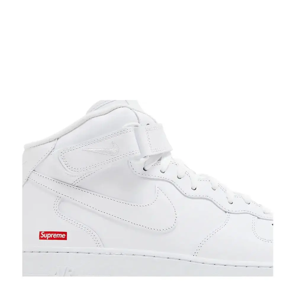 Nike shoes - Nike Supreme x Air Force 1 Mid Box Logo - Triple White - FZ8784-100 - White 3