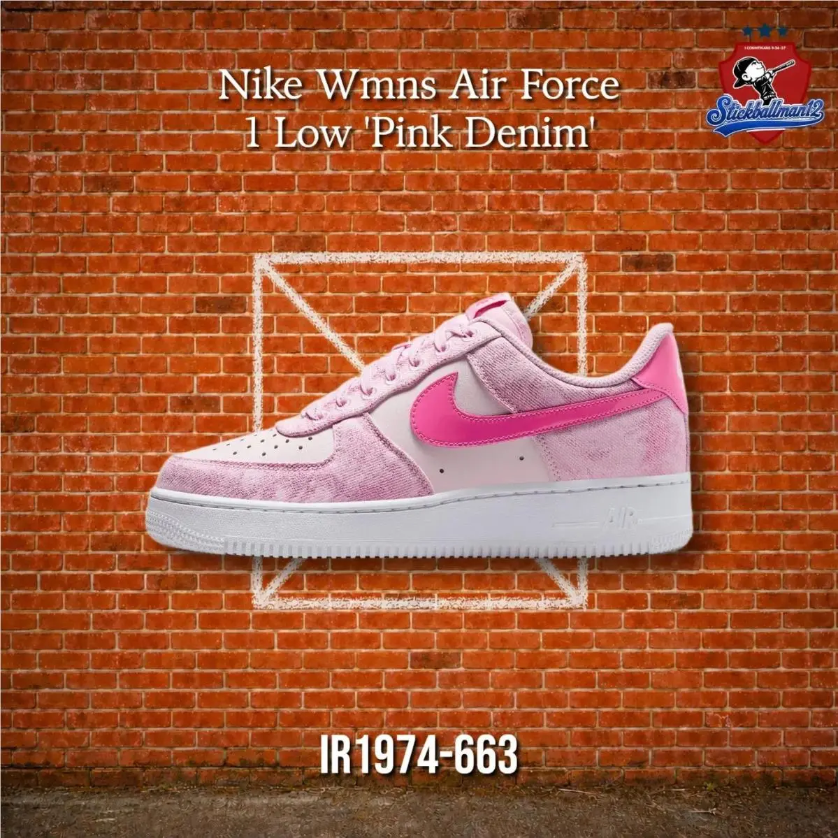 Nike Wmns Air Force 1 Low Pink Denim IR1974-663 - Multicolor