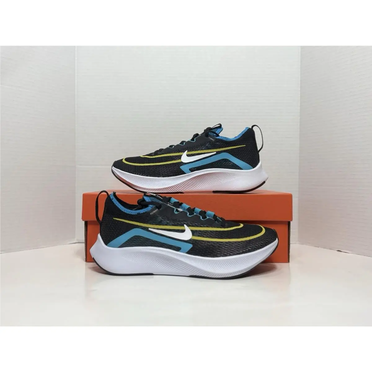 Size 7 - Nike Zoom Fly 4 Men’s Black Grey Blue Running Sneakers Shoes CT2392-003
