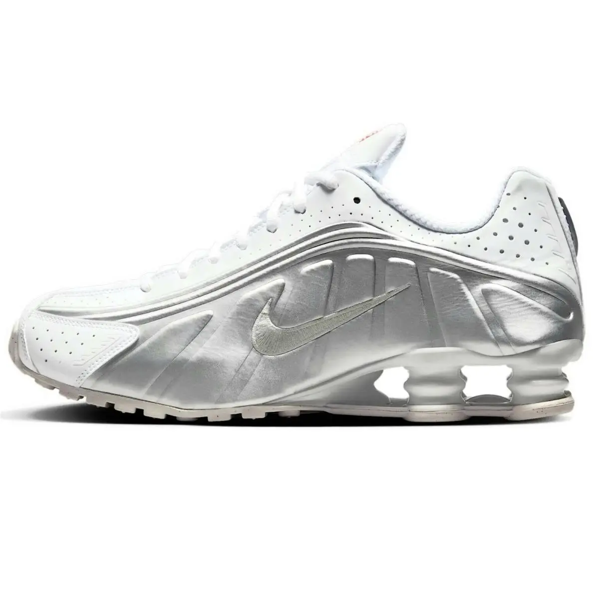 Nike shoes - Nike Shox - Shox - Silver, Maufacturer: White/White/Bright Crimson/Metallic 12